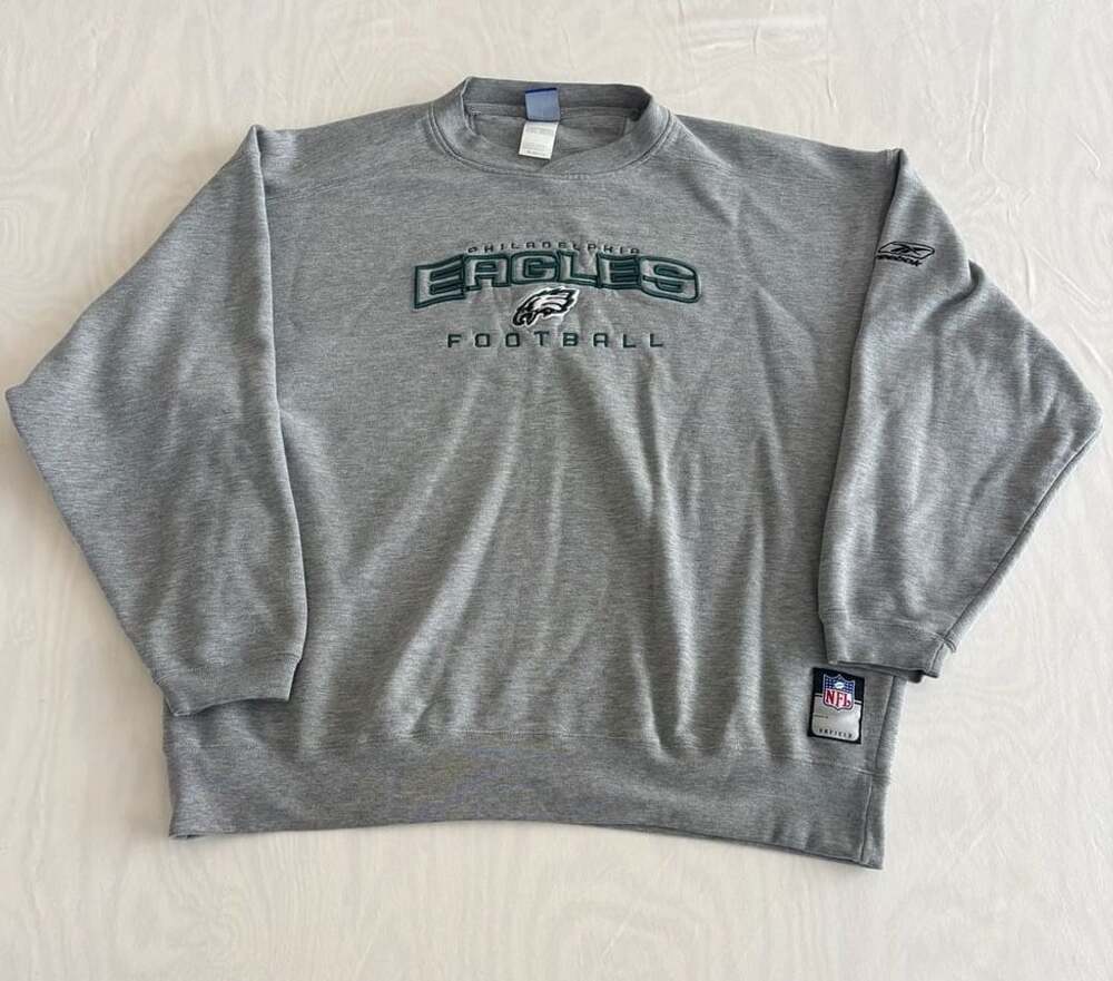 Reebok Philadelphia Eagles NFL Team Apparel Gray Crewneck Sweatshirt XL